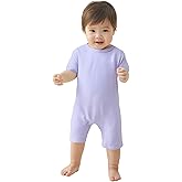 DOCOLL Newborn Short Sleeve Romper Solid Jumpsuit 100% Cotton Infant Clothes Baby One-Piece Outfit 0-12 Months