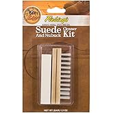 Fiebing's Suede Shoe Cleaner Kit - Dry Cleaning Bar & Nylon Bristle Brush - Color Safe, Restores Suede & Nubuck Shoes, Boots,