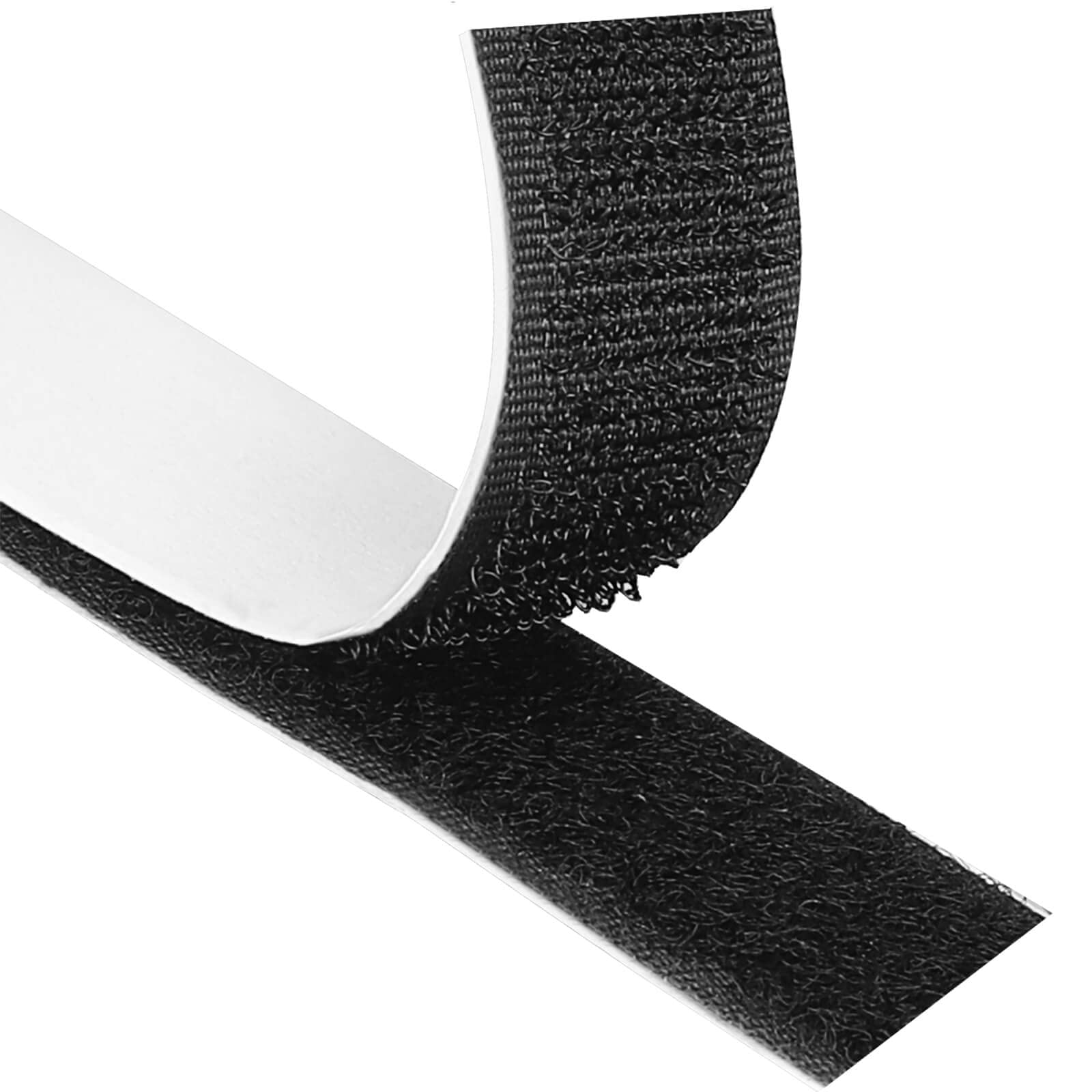 Blooven Hook and Loop Strip Tape 8 Meter Self Adhesive Sticky Back Fastening Tape 20 mm Wide (20 mm x 8 m, Black)