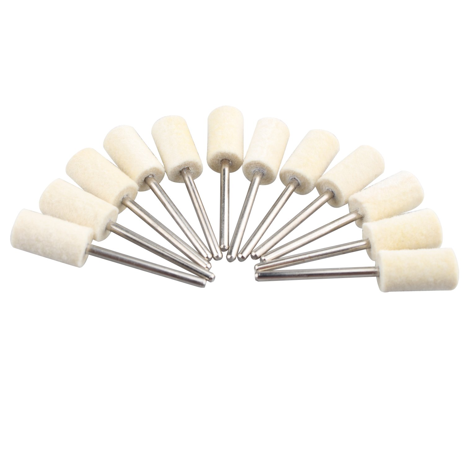 Futheda 12pcs 8mm Cylindrical Felt Polishing Pad, Felt Polishing Kit Polishing Tools for Jewelry, Glass, Stone, Ceramic, Nail Art