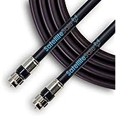 SatelliteSale Digital 75Ohm RG-6/U Coaxial Cable with F-Type Connector Indoor/Outdoor Universal Wire Black Cord 3 feet
