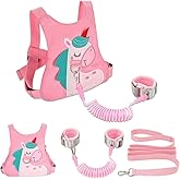 Toddler Leash-Baby Walking Safty Harness and Child Anti Lost Wrist Link for Girls/Boys Travel (Pink)