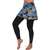 ANIVIVO Women Tennis Skirted Leggings with Pockets, Capris Yoga Leggings with Skirts&Tennis Pickleball Clothing