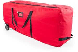 [Rolling Duffle Bag Tree Storage Bag] - Big Wheeled 9 Foot Christmas Tree Storage Bag for Artificial Trees up to 9 Feet Tall - Compression Straps to Secure Your Tree | EZ Roller by Santa's Bags