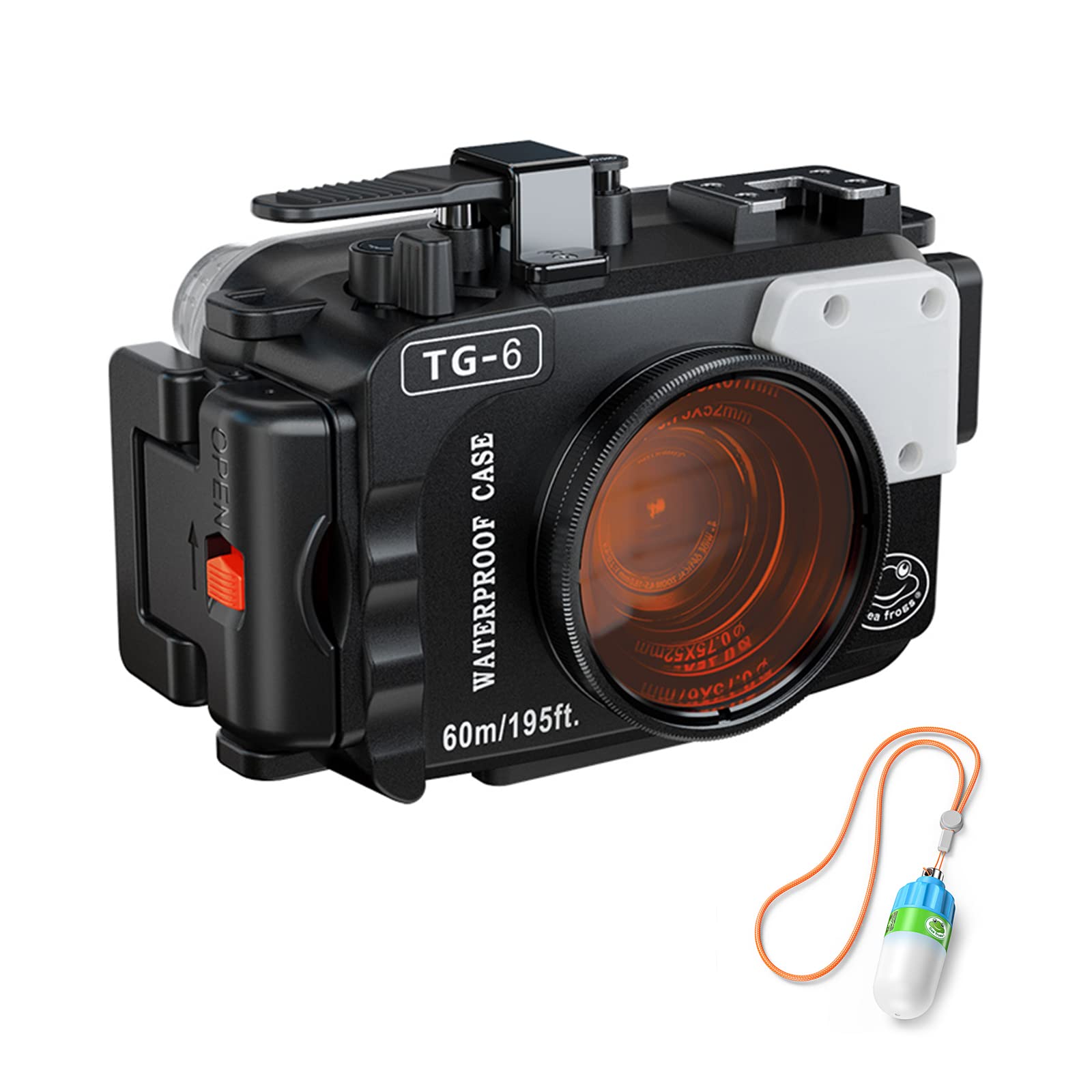 Sea frogs for Olympus TG-6 195FT/60M Underwater Camera Waterproof Diving housing (Housing + Red Filter)…