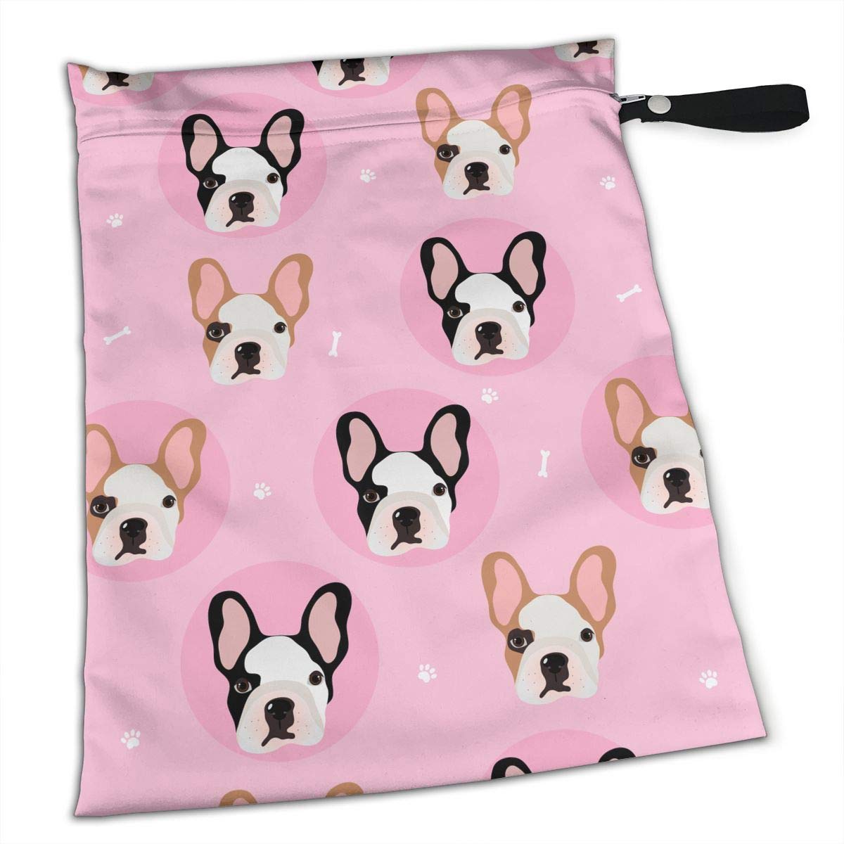 French Bulldogs Reusable Wet Dry Cloth Diaper Bag Baby