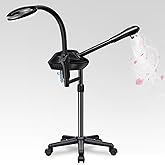 Retain Time Facial Steamer for Ozone Humidifier Atomizer Attach 5× Magnifier and Light, Professional Face Steamer Clean Skin Firming Pores and Moisturizing Suitable for a Beauty, Spa, at Home