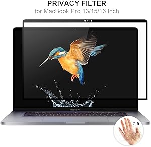 Yogaber for MacBook Pro 16" Laptop Privacy Screen Filter, Laptop Glass Screen Protector, Office Products, Computer Privacy Screen, Removable Anti Spy/Blue Light Film [2019 New MacBook Pro 16 Inch]