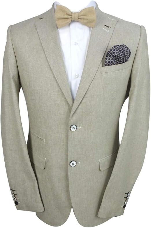 Abiti Di Lino Formali Da Uomo 2 Pezzi Slim Fit Robert Simon Amazon It Abbigliamento