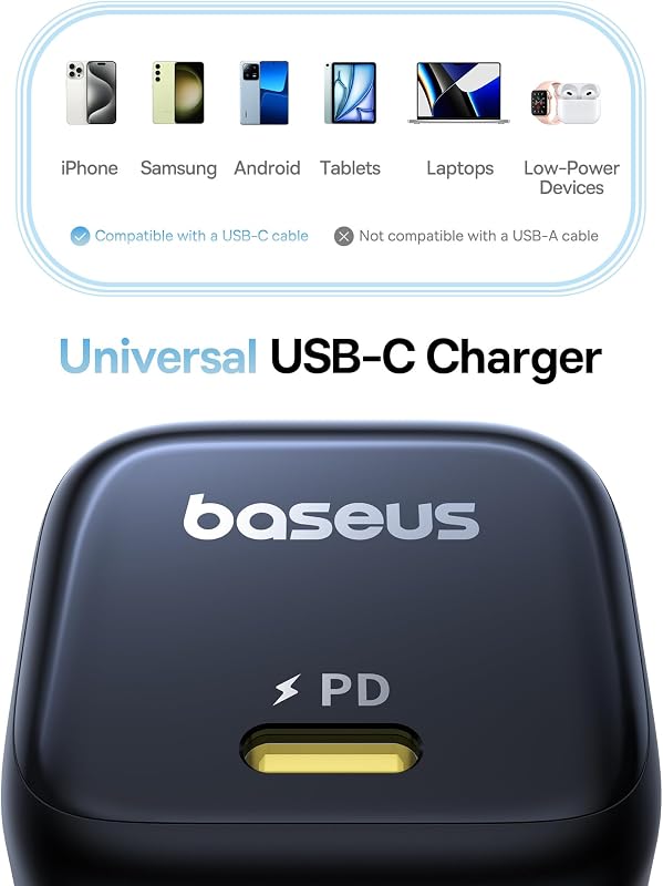 PicoGo USB C Ladegerät, 45W USB C Netzteil PD 3.0 PPS Schnellladegerät Kompatibel mit iPhone 17/17Pro/16/16 Pro Max/15-12, Galaxy S24 Ultra, Pixel, iPad Pro/Air, Steam Deck