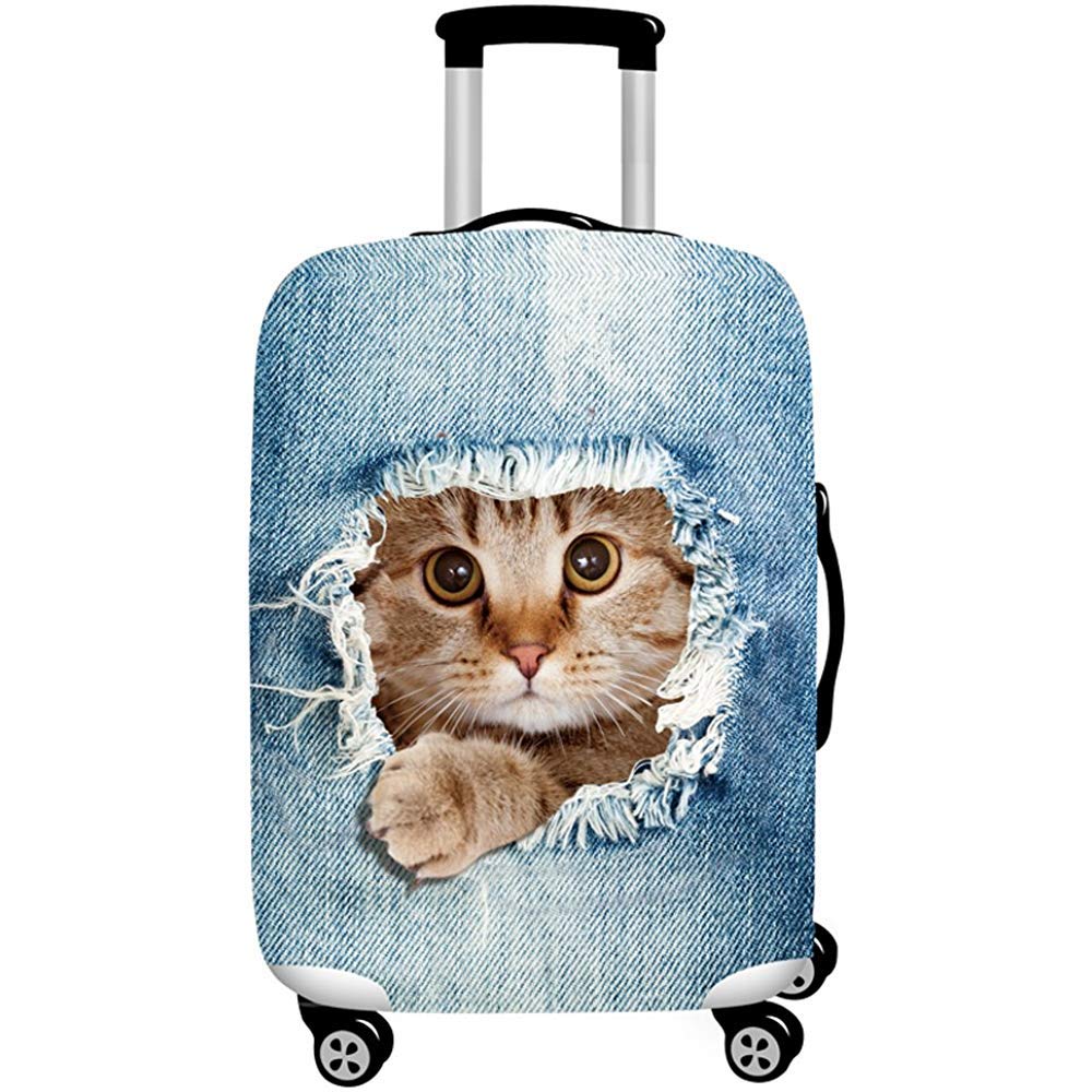 Valigeria Protezione per valigetta da viaggio lavabile Divertente cartone  animato 3D Denim Animali Valigia Protector Taglia M urban-earth.co.uk