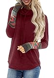 PrinStory Womens Pullover Top Turtleneck Aztec