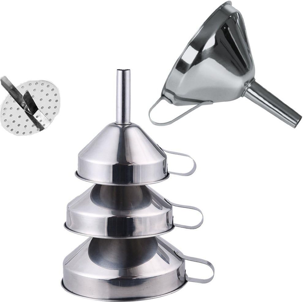 Fangxin Mats Funnel FUNNEL 3 Pcs/set Stainless Steel Funnel with Handle Diameter 10 cm Stainless Steel, 12, 14 cm/10 cm, 12 cm, 14 cm, 16 cm 4pcs