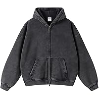 DXSHCV Oversize Men's Vintage Hoodie Pullover Long Sleeve