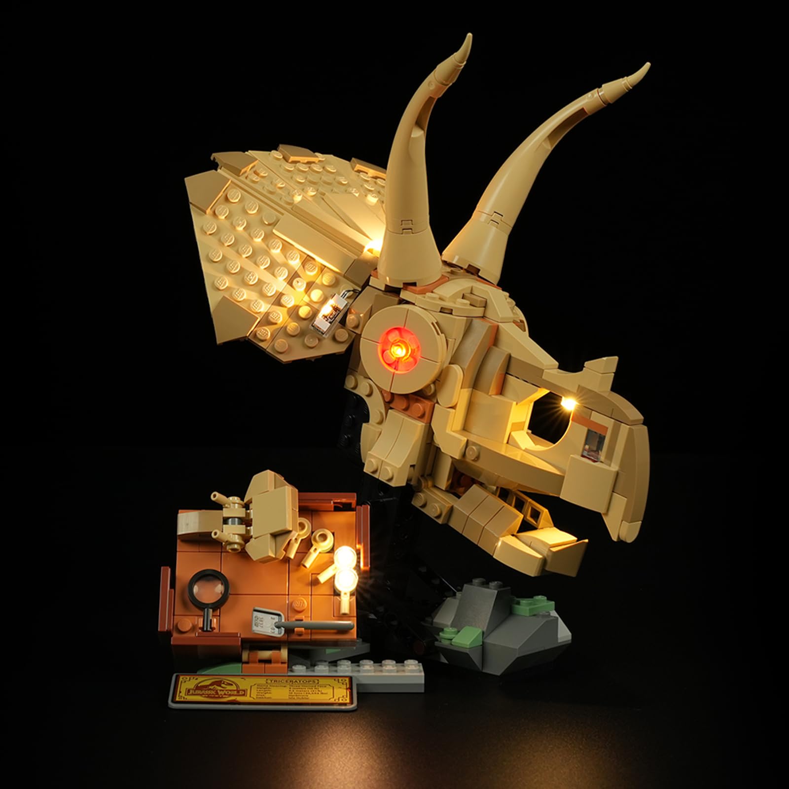 BRIKSMAX Light Kit for Lego Jurassic World 76969 Triceratops Skull Building Set - Innovative LED Lighting, Easy Assembly, Flexible DIY - Ages 14+