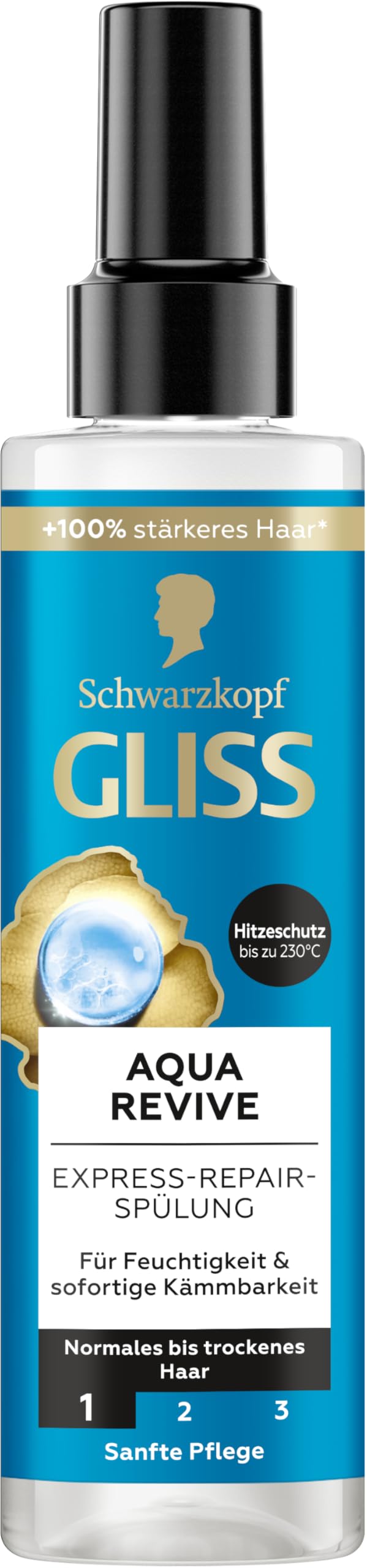 Gliss Express Repair Conditioner Aqua Revive (200 ml), Conditioner Provides an Extra Dose of Moisture & Healthy Shine, with Heat Protection up to 230 °C