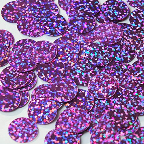 Round Flat Sequin 15mm Top Hole Orchid Light Purple Hologram Glitter Sparkle. Couture Paillettes. Made in USA