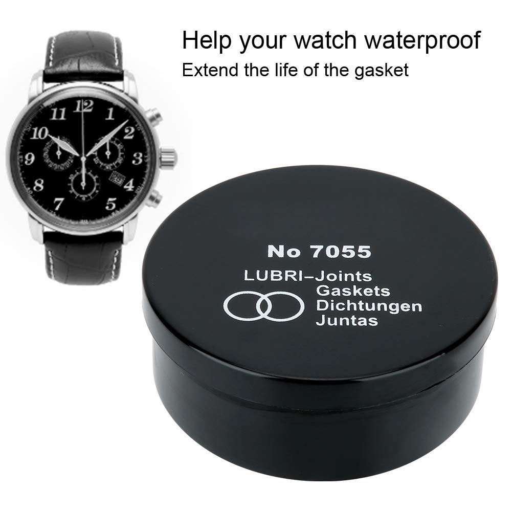 Joyzan Waterproof Watch Gasket Paste, Professional Watch Repair Sealing Grease Lubricator Silicone Sealant Box O Ring Pocket Clock Lubricant Diver Watchmakers Repairing Maintenance Sealer Lube Tools