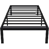 EMODA 14 Inch Twin XL Bed Frames No Box Spring Needed, Heavy Duty XL Twin Metal Platform Bed Frame, Noise Free, Easy Assembly, Black