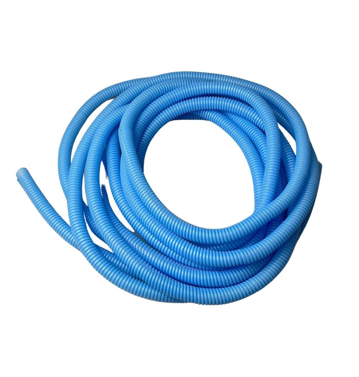 PE Blue Corrugated Conduit Flexi Pipe Tube Split 10mm - 10m