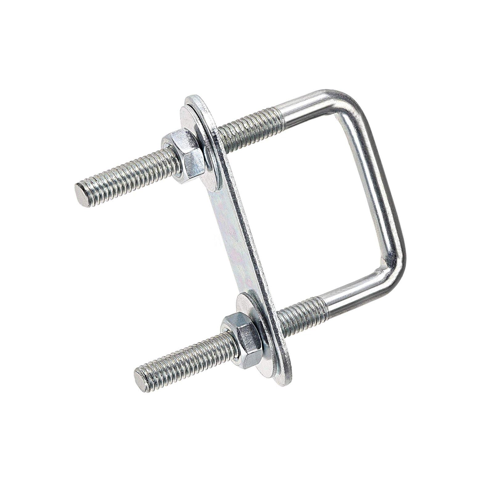 TOP-VIGOR 2 sets M6 Square U-Bolts, 35mm Inner Width 60mm Length Steel U-Bolts with Nut, Plate, Washer for Building Installations Mechanical Parts Connection Cehicles Ships — image 1