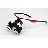 Dental Surgicial Loupe Loupes 2.5x Magnification 16.5" (420mm) Working Distance Burgundy Goggles