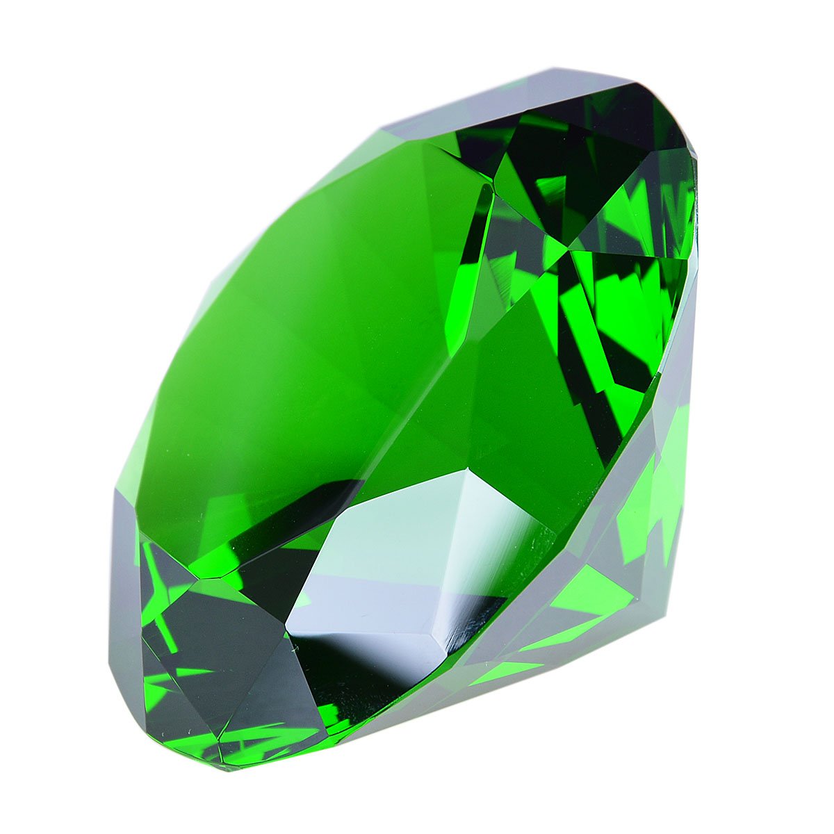 LONGWIN 100mm(3.9") W Crystal Diamond Paperweight Ornament Home Venue Decorations Solid Color Green