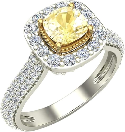 Fancy Yellow Cushion Cut Diamond Engagement Ring 1 40 Carat Weight