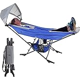 Portable Hammock with Stand, World's Best Mock ONE® Hammock, Compact Folding Framed Hammock with Adjustable Sunshade Canopy f