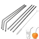Stainless Steel Drinking Straws , Reusable Metal Drinking Straws with Cleaning Brushes for 30 oz 20 oz Yeti RTIC Tumbler Rambler Cups