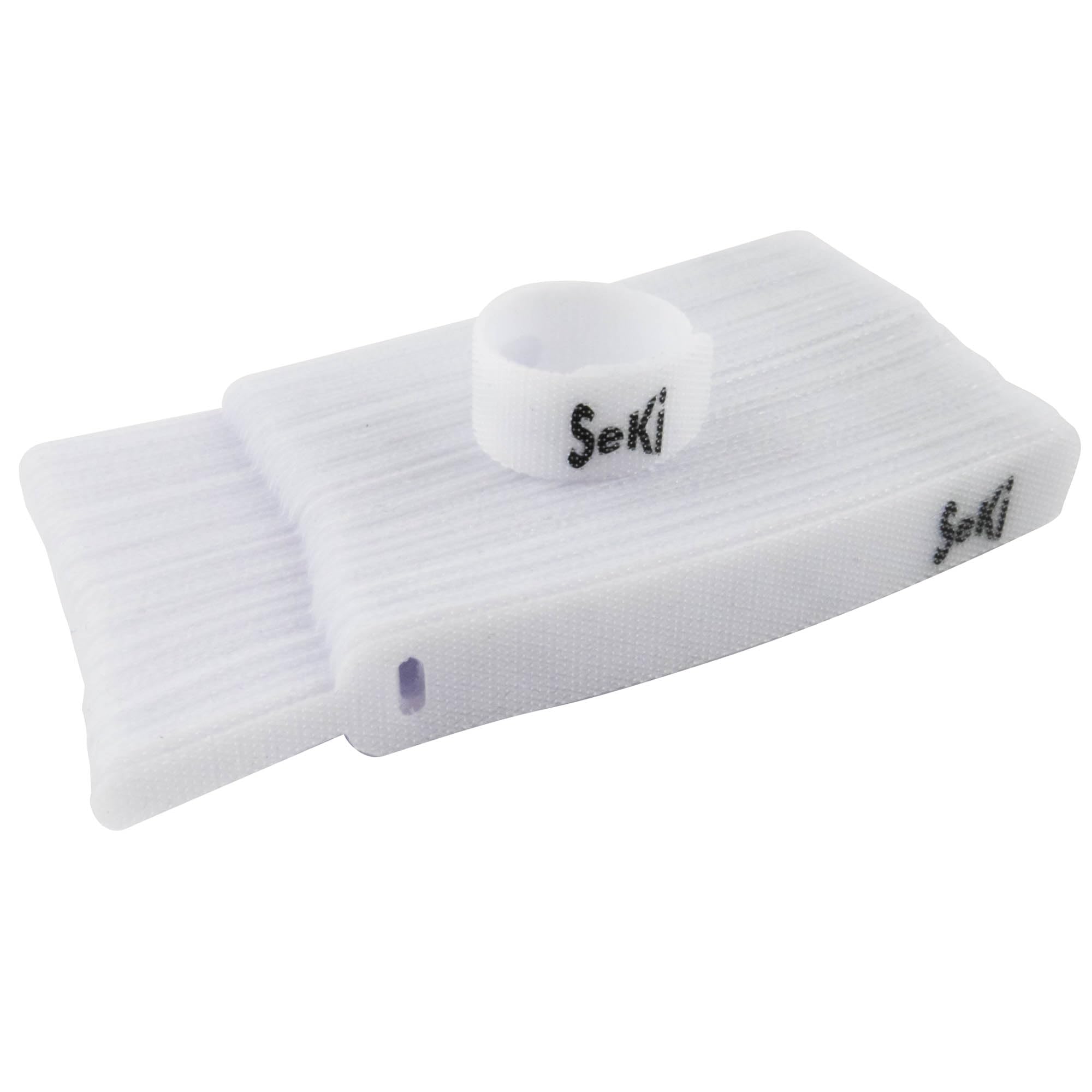 SeKi Pack of 50 Velcro Cable Ties White 11.5 cm Velcro Tape 12 mm Wide Cable Management Cable Organiser Reusable Velcro Cable Ties Velcro Fastener with Eyelet