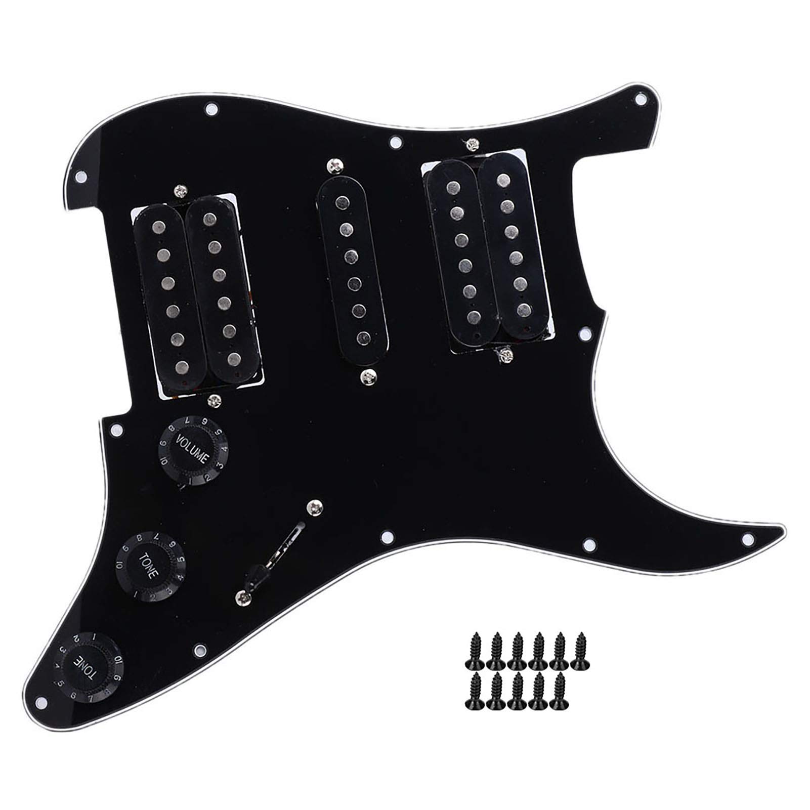 Electric Guitar Board Pickguard Humbucker with HSH Pickup Loaded Prewired for Electric Guitar Replacement Parts(Black), Playing Accessories