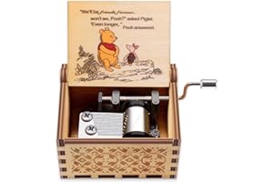 Muzero Gift for Friend Sister Pooh Music Box, Wooden Music Box Long Distance Friendship Gifts for Friends BFF Bestie Coworkers Boyfriend Christmas Birthday Anniversary Play You are My Sunshine