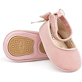 KIDSUN Infant Baby Girls Mary Jane Shoes Non-Slip Rubber Sole Ballet Slippers Princess Dress Wedding Shoe Newborn Crib Shoes First Walkers Shoes