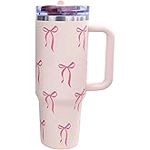 Luxape Bow Tumbler 30 oz | Leakproof Flip Straw Lid & Handle | Insulated Stainless Steel Travel Cup | BPA-Free | Cup Holder Compatible | Vivid Violet Fade (Pink, 30oz)