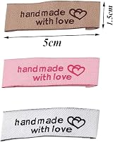 Ctzrzyt 120 Personalized Sewing Labels Heart Pattern 5x1.5cm - Multi Color view 3