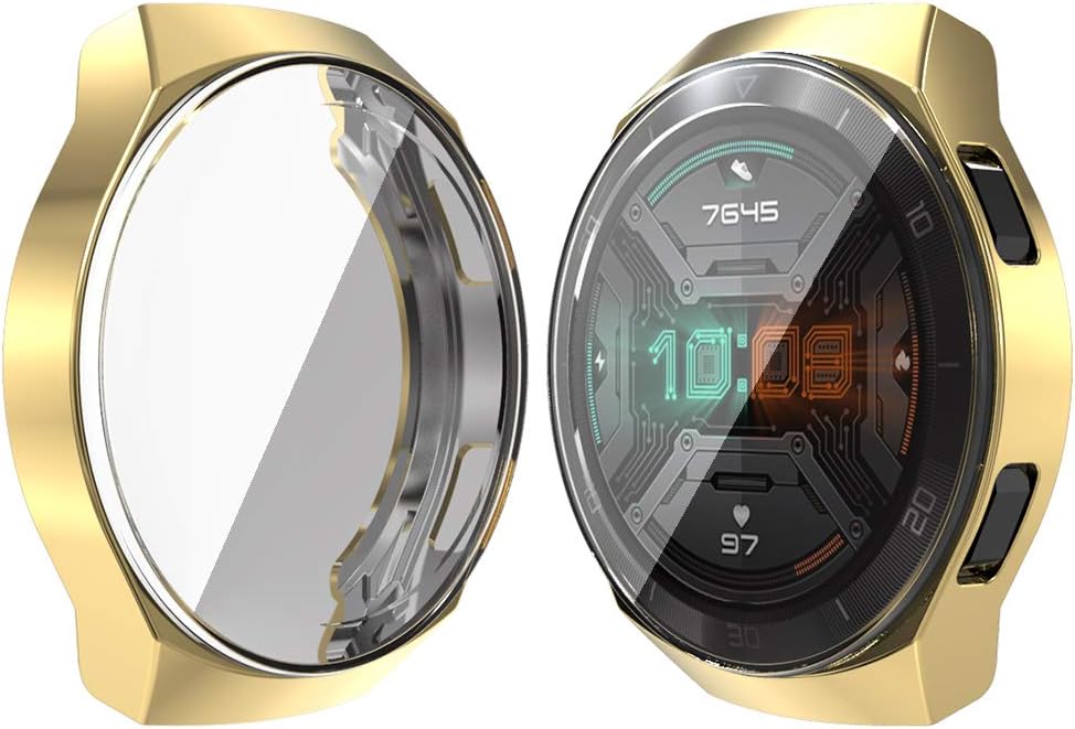 RLTech Case for Huawei Watch GT 2e, Ultra-Thin Silicone Bumper Protector Flexible Case Cover for Huawei Watch GT 2e, Gold