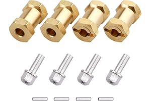 FriHobby Brass 12mm Wheel Spacer Wheel Hubs Extension Drive Adapter for Axial SCX10 & SCX10 II 1/10 RC Crawler (20mm)