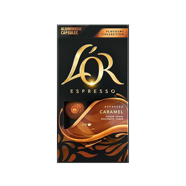 L’OR ESPRESSO CAPSULES, 10 COUNT CARAMEL, SINGLE-SERVE ALUMINUM...