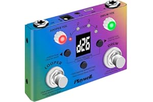 Playwell Drum Machine Looper with Tuner - 11 Minutes Looper 30 Drums - Link app to customize, edit and share drum codes - two