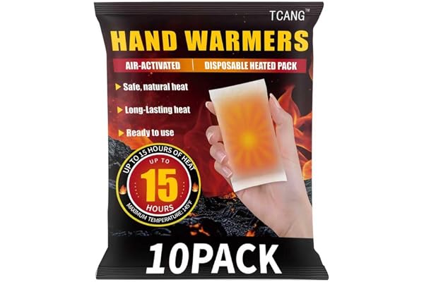 Hand Warmers - Up to 15 Hours of Heat - 10/50/100/200 Pack Super Long Lasting Air Activated Disposable Warmers, All Natural &