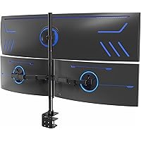 VIVO Triple Monitor Extra Tall Desk Mount for up to 49 inch Ultrawides on Center Bracket and 27 inch Screens on Side Brackets
