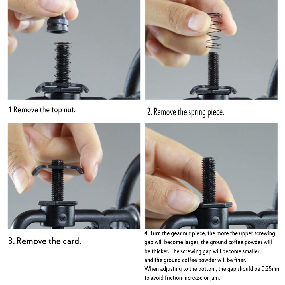 moon-1 Manual Coffee Grinder Antique Cast Iron Hand Crank Coffee Mill With Grind Settings & Catch Drawer