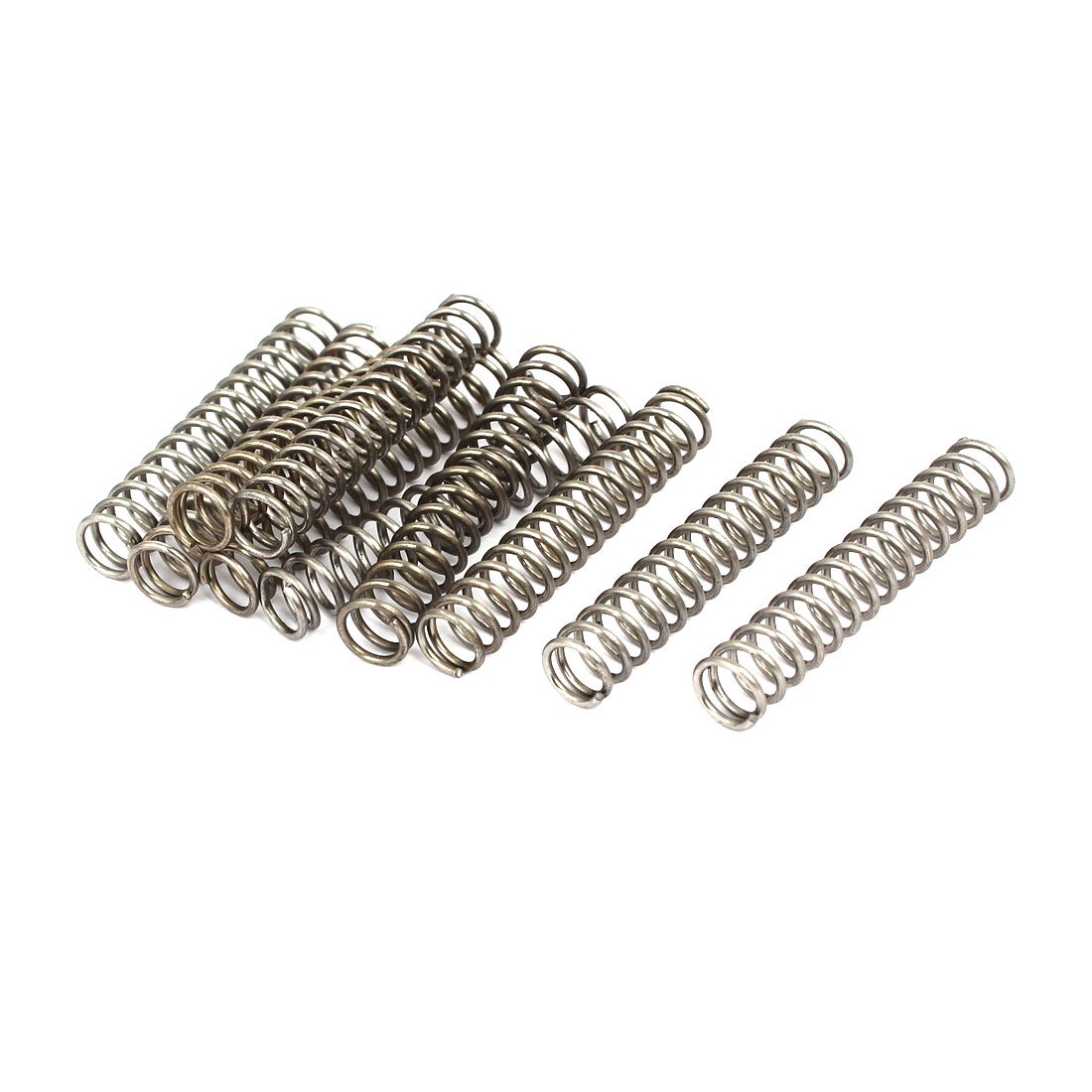 sourcingmap Compression Spring,304 Stainless Steel,8mm OD,1mm Wire Size,45mm Free Length,Silver Tone,10Pcs