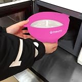 BRENSTEN Collapsible Silicone Microwave Popcorn Popper Bowl Pink with Lid view 2