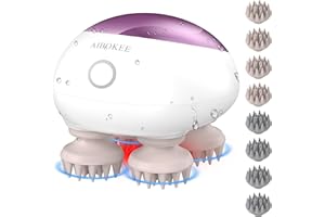 AIBOKEE Electric Scalp Massager, Portable Head Stress Relax,IPX7 Waterproof Rechargeable Head Massager Scalp Stress Relax, Body for Deep Cleansing, Relief, Hair Growth (Pink)