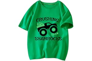 AQYLXLHH Toddler St Patricks Day Shirt Boys Girls Green Lucky Shamrock Clover Tees Kids Short Sleeve Saint Patrick's Tee Tops 2-7T