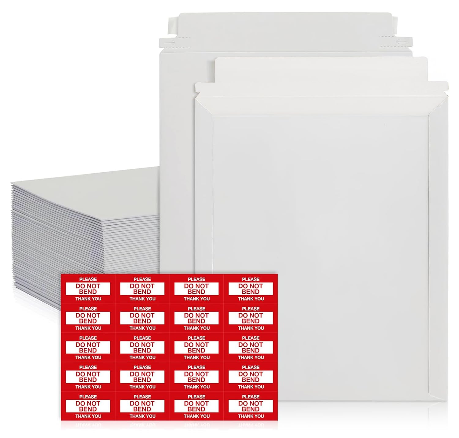 Photo 1 of 100 Pack Rigid Mailers 9x12 inches – Self Adhesive White Photo Mailers Large– Mailing Supplies for Documents, Photos, CDs, Magazines, and Literature