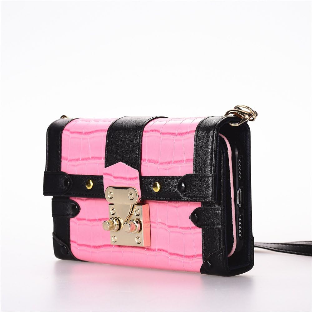 OEMDIY Case for iPhone Xs max Leather Wallet Cases Flip Cover Cross Body Women Bag with Strap Card Holder ID Slot Phone Case for Apple iPhone Xs max (2018) 6.5 inch (Pink)