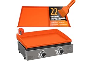 22 Inch Silicone Griddle Cover Mat with 2 Silicone Brushes for Blackstone Griddle Accessories, Heavy Duty Food Grade BBQ Acce